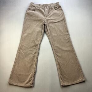 Vintage Roebucks Pants Mens 32 Tan Corduroy Chino Bootcut Fit Western Cowboy